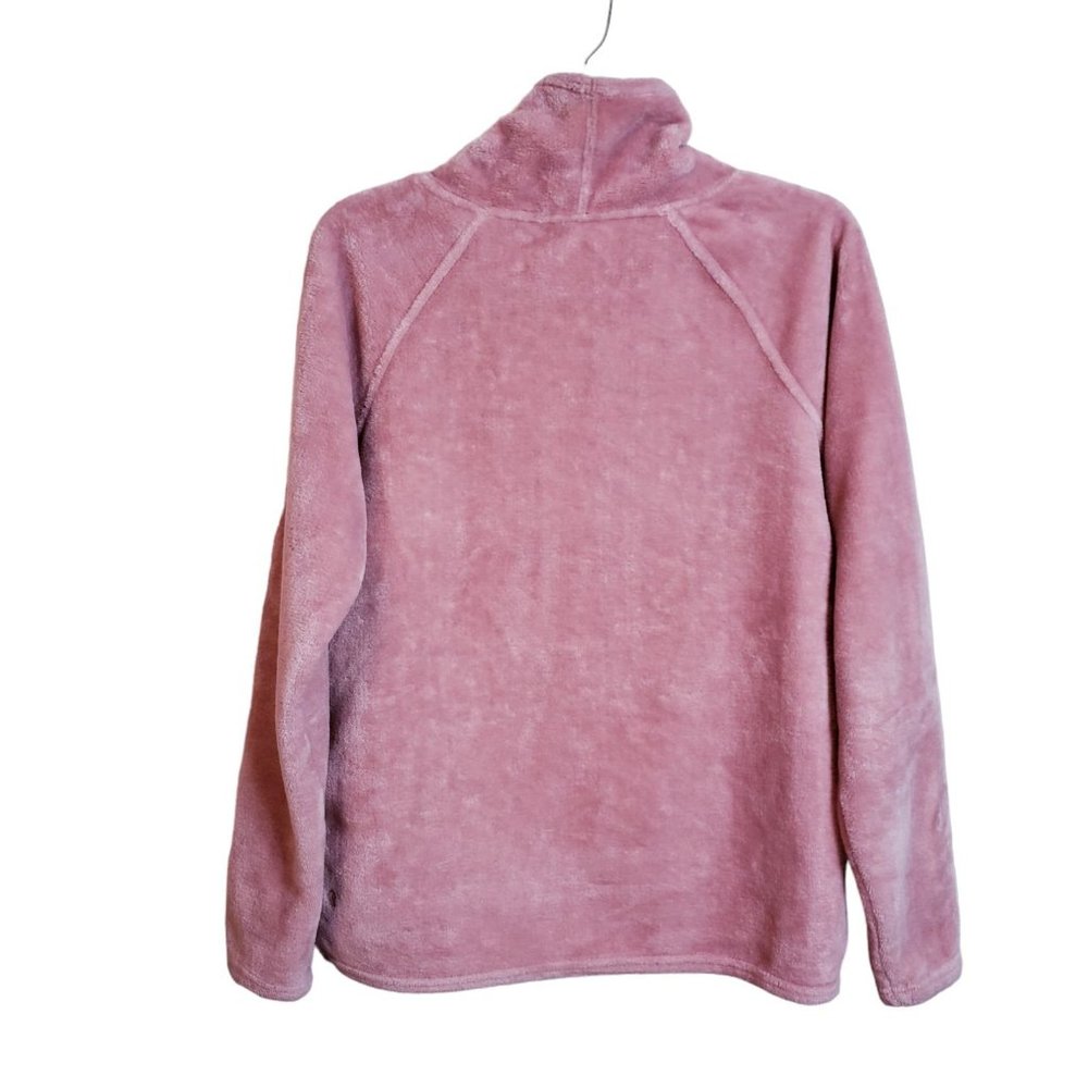 Champion Womens Sweatshirt Small Blush Pink Fleece Fuzzy Mock Neck Pullover - Picture 3 of 11